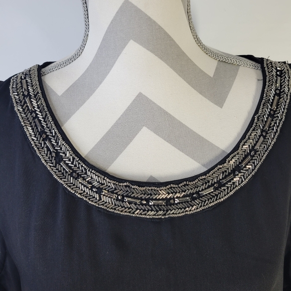 NWT Liz Claiborne collection Embelished high low Black Dressy tank Size XL - Picture 2 of 9